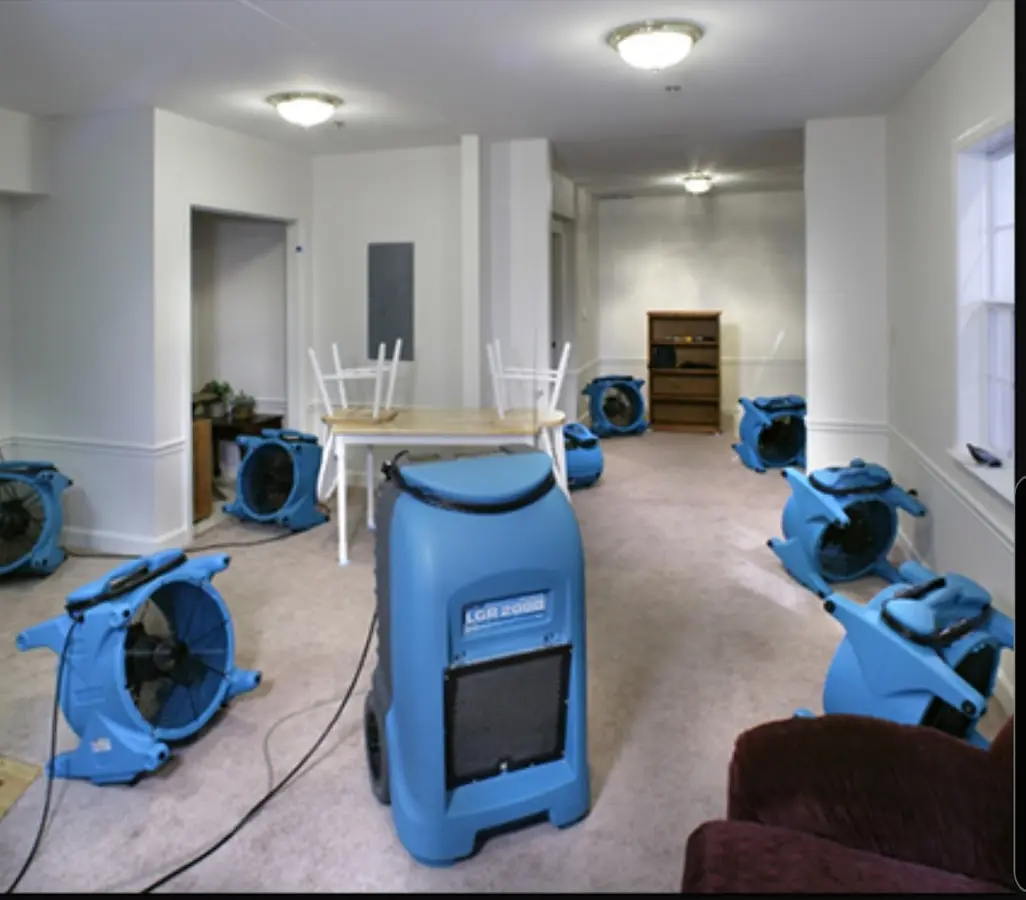 Air movers and dehumidifier setup for Water Extraction & Removal in Pleasanton